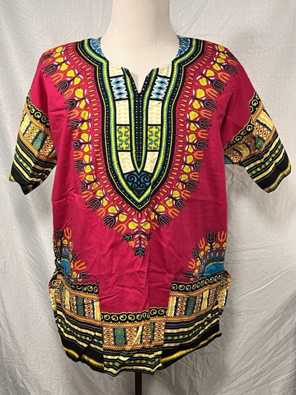 Klub Kool Dashiki Shirt Mens XL African Tribal Print Short Sleeve Tunic